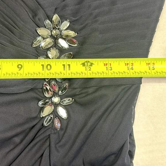 Adrianna Papell Women’s Size 14 Navy Blue Ruched 3/4 Sleeve Long Maxi Dress - Picture 14 of 16